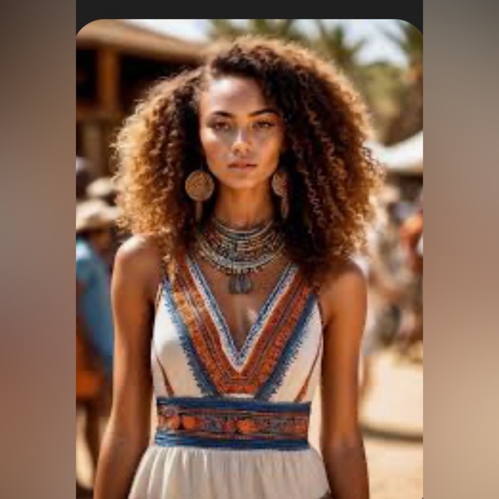 Boho Halter Top with Embroidered Details in a southwestern style